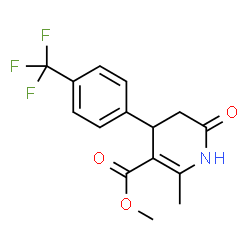 ChemSpider 2D Image | Methyl 2-methyl-6-oxo-4-[4-(trifluoromethyl)phenyl]-1,4,5,6-tetrahydro-3-pyridinecarboxylate | C15H14F3NO3