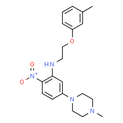 ChemSpider 2D Image | N-[2-(3-Methylphenoxy)ethyl]-5-(4-methyl-1-piperazinyl)-2-nitroaniline | C20H26N4O3