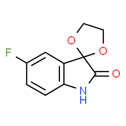 ChemSpider 2D Image | 5'-Fluorospiro[1,3-dioxolane-2,3'-indol]-2'(1'H)-one | C10H8FNO3