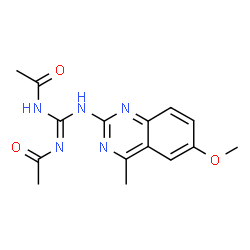 ChemSpider 2D Image | N-{(Z)-Acetamido[(6-methoxy-4-methyl-2-quinazolinyl)amino]methylene}acetamide | C15H17N5O3