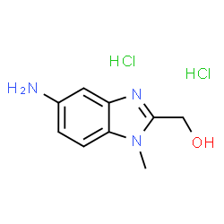 ChemSpider 2D Image | (5-amino-1-methyl-1,3-benzodiazol-2-yl)methanol dihydrochloride | C9H13Cl2N3O