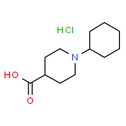 ChemSpider 2D Image | 1-cyclohexyl-4-piperidinecarboxylic acid hydrochloride | C12H22ClNO2