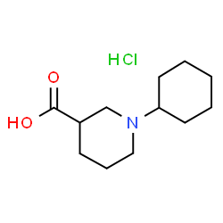 ChemSpider 2D Image | 1-Cyclohexylpiperidine-3-carboxylic acid hydrochloride | C12H22ClNO2