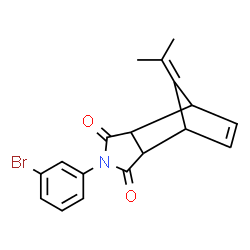 ChemSpider 2D Image | 4-(3-Bromophenyl)-10-isopropylidene-4-azatricyclo[5.2.1.0~2,6~]dec-8-ene-3,5-dione | C18H16BrNO2