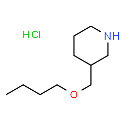 ChemSpider 2D Image | 3-(Butoxymethyl)piperidine hydrochloride | C10H22ClNO