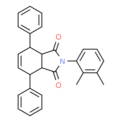 ChemSpider 2D Image | 2-(2,3-Dimethyl-phenyl)-4,7-diphenyl-3a,4,7,7a-tetrahydro-isoindole-1,3-dione | C28H25NO2