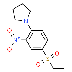ChemSpider 2D Image | 1-[4-(Ethylsulfonyl)-2-nitrophenyl]pyrrolidine | C12H16N2O4S