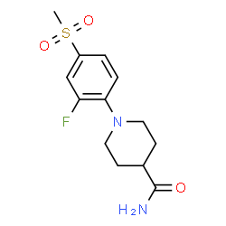 ChemSpider 2D Image | 1-(2-FLUORO-4-METHANESULFONYLPHENYL)PIPERIDINE-4-CARBOXAMIDE | C13H17FN2O3S