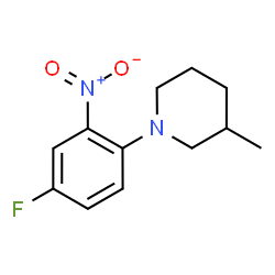 ChemSpider 2D Image | 1-(4-Fluoro-2-nitrophenyl)-3-methylpiperidine | C12H15FN2O2