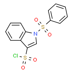 ChemSpider 2D Image | 1-(Phenylsulfonyl)indole-3-sulfonyl chloride | C14H10ClNO4S2