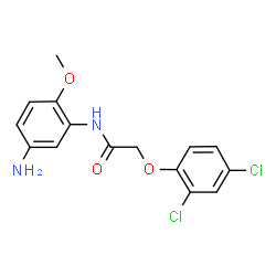 ChemSpider 2D Image | N-(5-Amino-2-methoxyphenyl)-2-(2,4-dichlorophenoxy)acetamide | C15H14Cl2N2O3