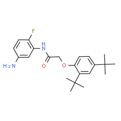 ChemSpider 2D Image | N-(5-amino-2-fluorophenyl)-2-(2,4-di-tert-butylphenoxy)acetamide | C22H29FN2O2