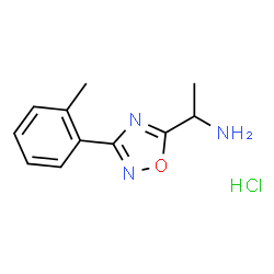 ChemSpider 2D Image | 1-[3-(2-Methylphenyl)-1,2,4-oxadiazol-5-yl]ethanamine hydrochloride | C11H14ClN3O