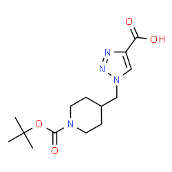 ChemSpider 2D Image | 1-{[1-(tert-butoxycarbonyl)piperidin-4-yl]methyl}-1,2,3-triazole-4-carboxylic acid | C14H22N4O4