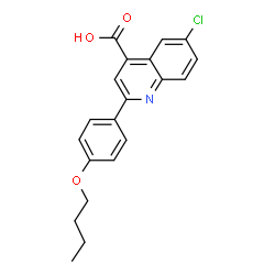 ChemSpider 2D Image | 2-(4-Butoxyphenyl)-6-chloro-4-quinolinecarboxylic acid | C20H18ClNO3