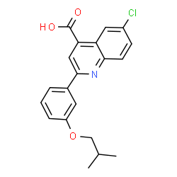 ChemSpider 2D Image | 6-Chloro-2-(3-isobutoxyphenyl)-4-quinolinecarboxylic acid | C20H18ClNO3