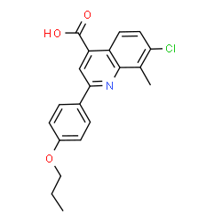 ChemSpider 2D Image | 7-Chloro-8-methyl-2-(4-propoxyphenyl)-4-quinolinecarboxylic acid | C20H18ClNO3