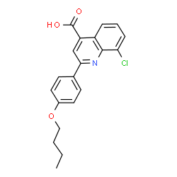 ChemSpider 2D Image | 2-(4-Butoxyphenyl)-8-chloro-4-quinolinecarboxylic acid | C20H18ClNO3