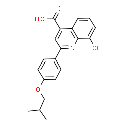 ChemSpider 2D Image | 8-Chloro-2-(4-isobutoxyphenyl)-4-quinolinecarboxylic acid | C20H18ClNO3