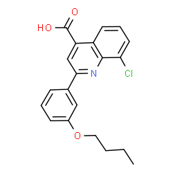 ChemSpider 2D Image | 2-(3-Butoxyphenyl)-8-chloro-4-quinolinecarboxylic acid | C20H18ClNO3