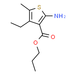 ChemSpider 2D Image | Propyl 2-amino-4-ethyl-5-methyl-3-thiophenecarboxylate | C11H17NO2S
