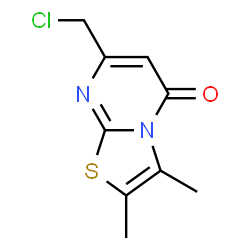 ChemSpider 2D Image | 7-(chloromethyl)-2,3-dimethyl-[1,3]thiazolo[3,2-a]pyrimidin-5-one | C9H9ClN2OS