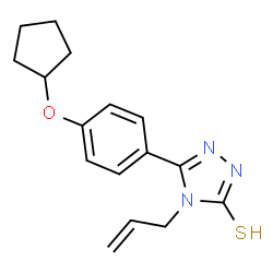 ChemSpider 2D Image | 5-[4-(cyclopentyloxy)phenyl]-4-(prop-2-en-1-yl)-4H-1,2,4-triazole-3-thiol | C16H19N3OS