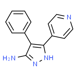 ChemSpider 2D Image | 4-Phenyl-5-(4-pyridinyl)-1H-pyrazol-3-amine | C14H12N4