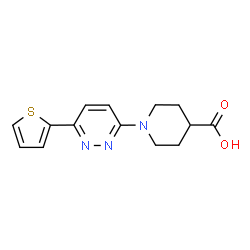 ChemSpider 2D Image | 1-[6-(2-Thienyl)-3-pyridazinyl]-4-piperidinecarboxylic acid | C14H15N3O2S