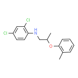 ChemSpider 2D Image | 2,4-Dichloro-N-[2-(2-methylphenoxy)propyl]aniline | C16H17Cl2NO
