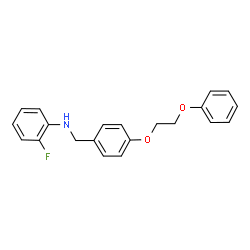 ChemSpider 2D Image | 2-Fluoro-N-[4-(2-phenoxyethoxy)benzyl]aniline | C21H20FNO2