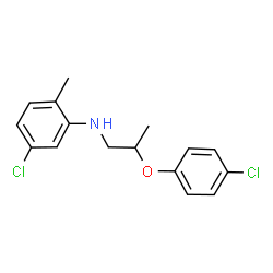 ChemSpider 2D Image | 5-Chloro-N-[2-(4-chlorophenoxy)propyl]-2-methylaniline | C16H17Cl2NO