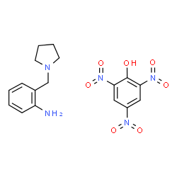 ChemSpider 2D Image | 2,4,6-Trinitrophenol - 2-(1-pyrrolidinylmethyl)aniline (1:1) | C17H19N5O7