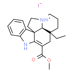 ChemSpider 2D Image | (5xi,19alpha)-3-(Methoxycarbonyl)-2,3-didehydroaspidospermidin-9-ium iodide | C21H27IN2O2