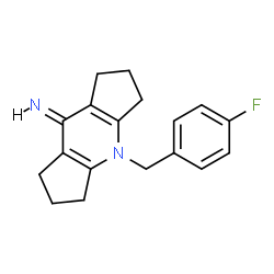 ChemSpider 2D Image | 4-(4-Fluorobenzyl)-2,3,4,5,6,7-hexahydrodicyclopenta[b,e]pyridin-8(1H)-imine | C18H19FN2
