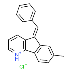 ChemSpider 2D Image | (5Z)-5-Benzylidene-7-methyl-5H-indeno[1,2-b]pyridinium chloride | C20H16ClN