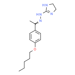 ChemSpider 2D Image | 2-(2-{1-[4-(Pentyloxy)phenyl]ethylidene}hydrazino)-4,5-dihydro-1H-imidazole | C16H24N4O