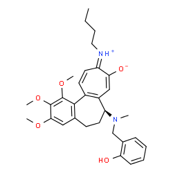 ChemSpider 2D Image | (7S,10E)-10-(Butyliminio)-7-[(2-hydroxybenzyl)(methyl)amino]-1,2,3-trimethoxy-5,6,7,10-tetrahydrobenzo[a]heptalen-9-olate | C31H38N2O5