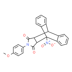 ChemSpider 2D Image | 17-(4-Methoxyphenyl)-1-nitro-17-azapentacyclo[6.6.5.0~2,7~.0~9,14~.0~15,19~]nonadeca-2,4,6,9,11,13-hexaene-16,18-dione | C25H18N2O5