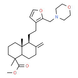 ChemSpider 2D Image | Methyl (4aR,5S)-1,4a-dimethyl-6-methylene-5-{2-[2-(4-morpholinylmethyl)-3-furyl]ethyl}decahydro-1-naphthalenecarboxylate | C26H39NO4