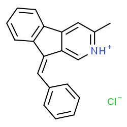 ChemSpider 2D Image | (9Z)-9-Benzylidene-3-methyl-9H-indeno[2,1-c]pyridinium chloride | C20H16ClN