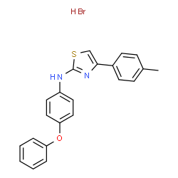 ChemSpider 2D Image | 4-(4-Methylphenyl)-N-(4-phenoxyphenyl)-1,3-thiazol-2-amine hydrobromide (1:1) | C22H19BrN2OS