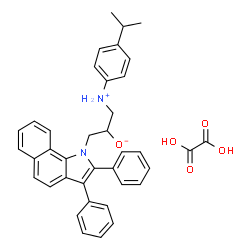 ChemSpider 2D Image | 1-(2,3-Diphenyl-1H-benzo[g]indol-1-yl)-3-[(4-isopropylphenyl)ammonio]-2-propanolate ethanedioate (1:1) | C38H36N2O5