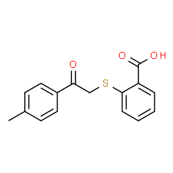 ChemSpider 2D Image | 2-{[2-(4-Methylphenyl)-2-oxoethyl]sulfanyl}benzoic acid | C16H14O3S