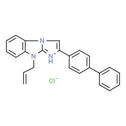 ChemSpider 2D Image | 9-Allyl-2-(4-biphenylyl)-9H-imidazo[1,2-a]benzimidazol-1-ium chloride | C24H20ClN3