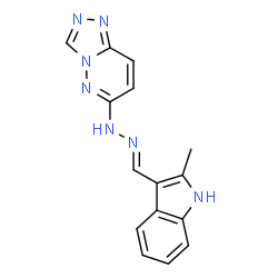ChemSpider 2D Image | 6-{(2E)-2-[(2-Methyl-1H-indol-3-yl)methylene]hydrazino}[1,2,4]triazolo[4,3-b]pyridazine | C15H13N7