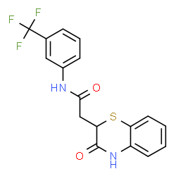 ChemSpider 2D Image | 2H-1,4-benzothiazine-2-acetamide, 3-hydroxy-N-[3-(trifluoromethyl)phenyl]- | C17H13F3N2O2S