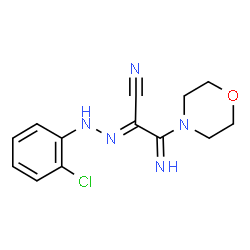 ChemSpider 2D Image | (2E)-2-[(2-Chlorophenyl)hydrazono]-3-imino-3-(4-morpholinyl)propanenitrile | C13H14ClN5O