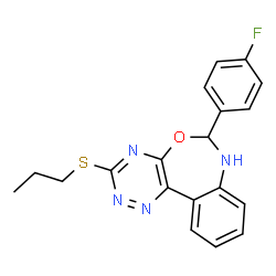 ChemSpider 2D Image | 6-(4-Fluorophenyl)-3-(propylsulfanyl)-6,7-dihydro[1,2,4]triazino[5,6-d][3,1]benzoxazepine | C19H17FN4OS