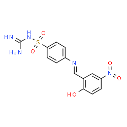 ChemSpider 2D Image | N-Carbamimidoyl-4-[(E)-(2-hydroxy-5-nitrobenzylidene)amino]benzenesulfonamide | C14H13N5O5S